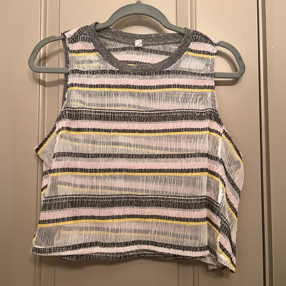 Free People Movement cropped tank top. Sheer.